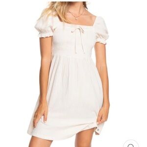 Roxy Cream Babydoll Dress